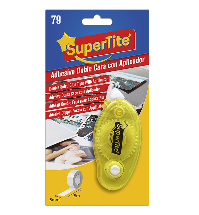 2479 DOUBLE SIDED GLUE TAPE WITH DISPENSER 8M X 8MM 1 PC