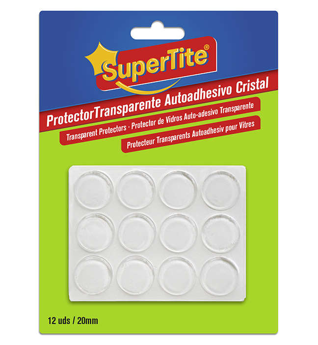 8076 PROTECTOR TRANSPARENTE PARA CRISTAL   20MM 12 UDS