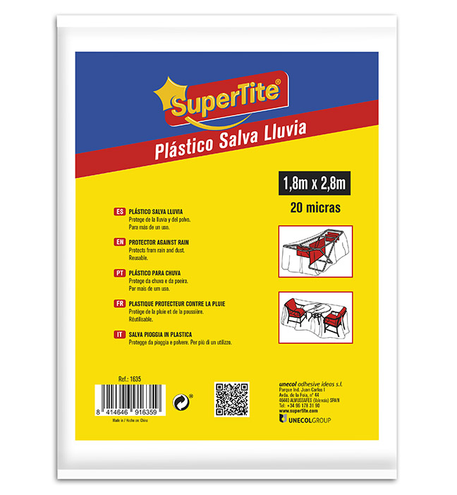 SUPERTite | Adhesivos y pegamentos |  |  | PLÁSTICO CUBRETODO EXTRA-FUERTE 20 M2- 4x5 m x 25 micras