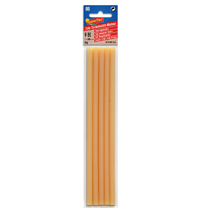 2486 WOOD HOTMELT STICKS 162G  20CMX7MM 5 PC